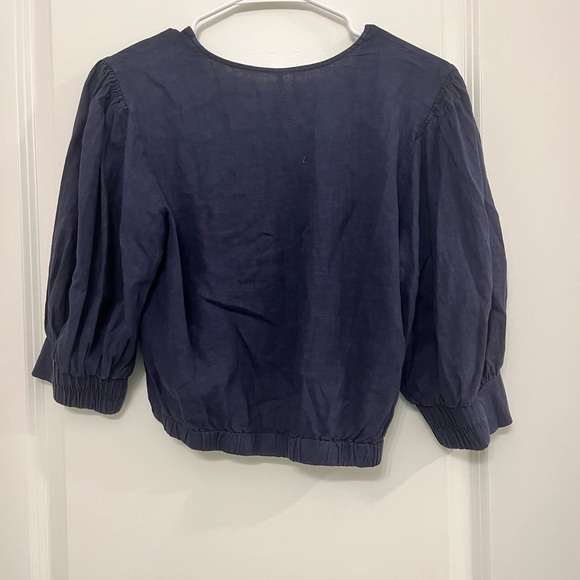 Young Fabulous & Broke cinch front crop top in navy - Picture 2 of 4